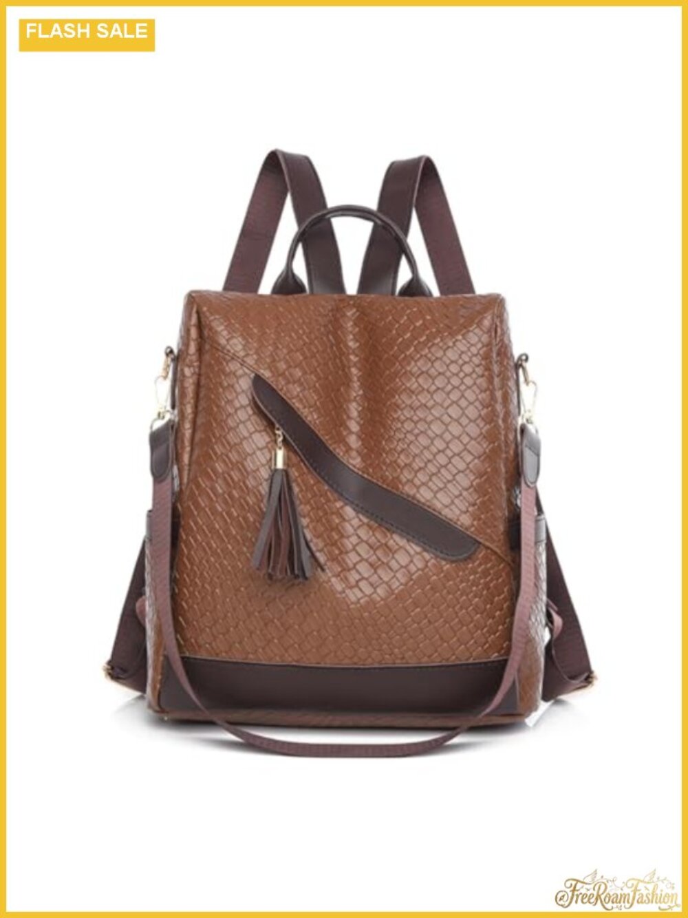 Women's PU Leather Anti-Theft Backpack with USB Port - Laptop Compatible